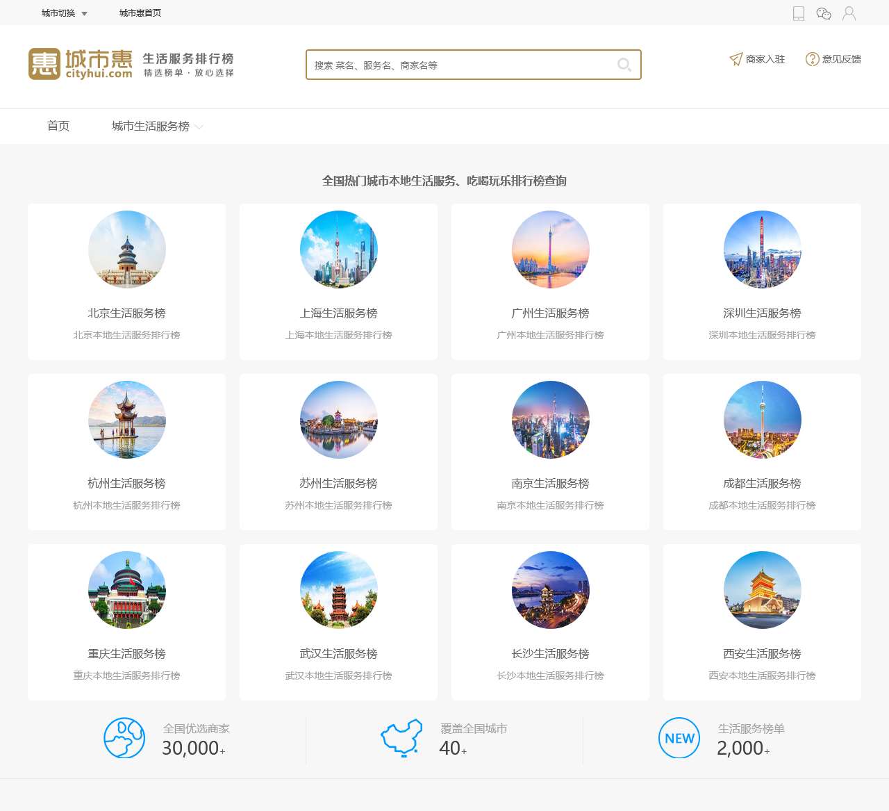 城市惠-本地生活服务平台_吃喝玩乐_生活服务排行榜查询网站