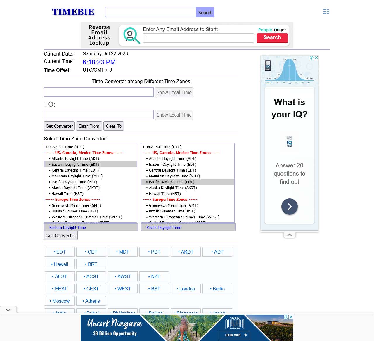 TimeBie -- Time Converters among Different Time Zones
