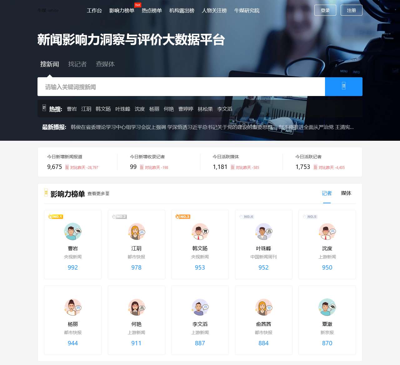 牛媒数据 - 搜新闻_找记者_查媒体