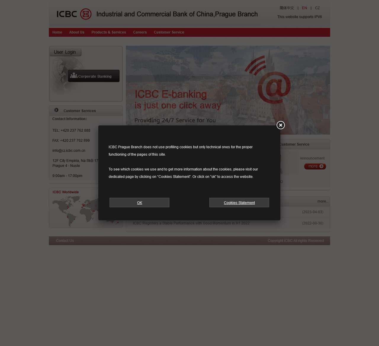 Welcome to ICBC Prague Branch website