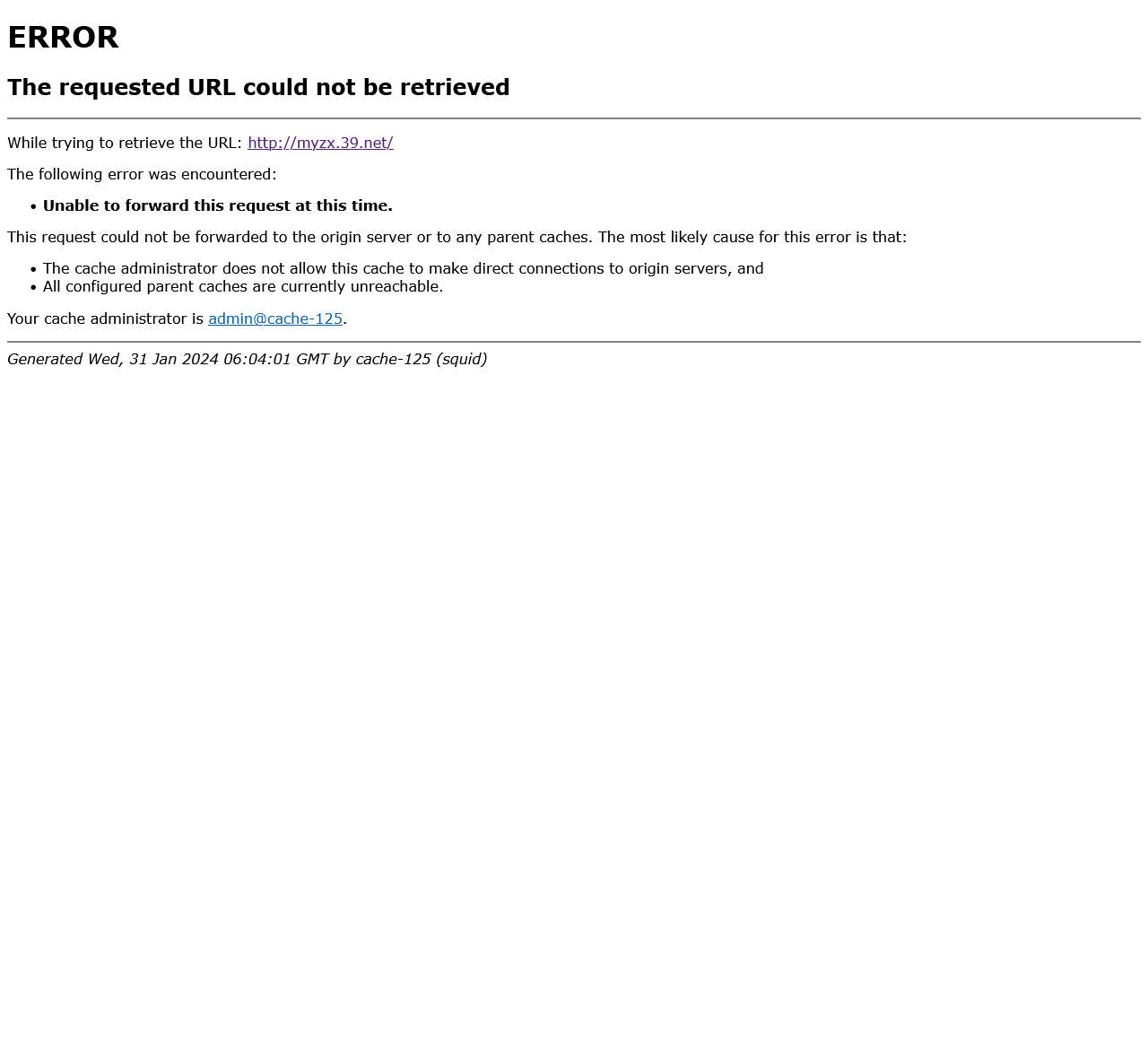 ERROR: The requested URL could not be retrieved