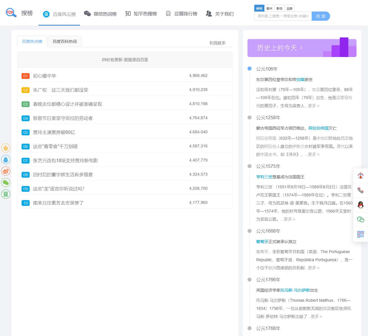 搜榜-今日全网实时热搜榜排名和聚合导航平台