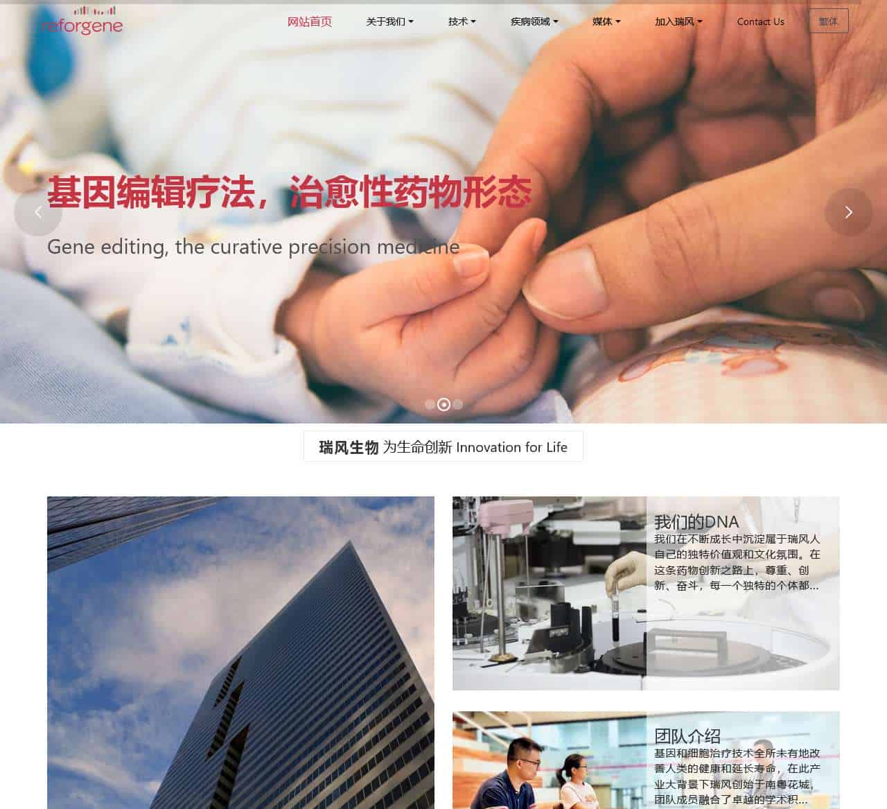瑞风生物 | Reforgene Medicine - 领先的基因编辑药物公司
