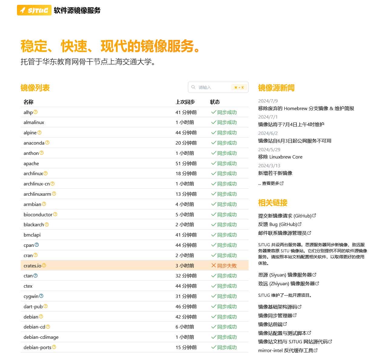 上海交通大学 Linux 用户组 软件源镜像服务