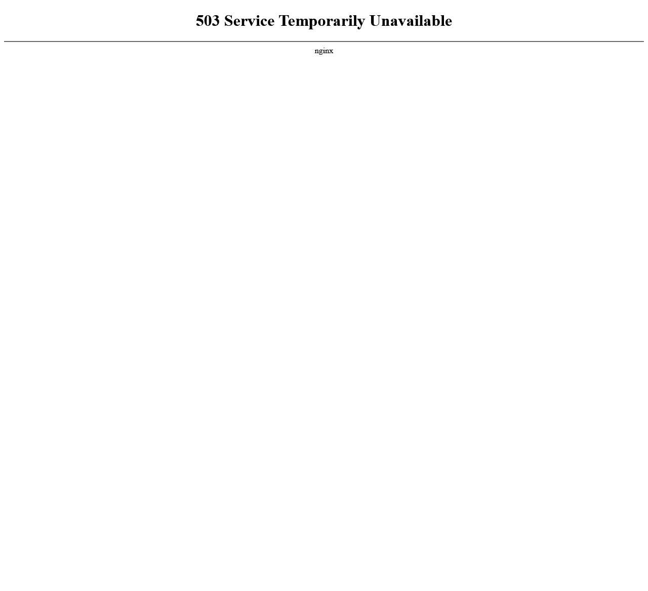 503 Service Temporarily Unavailable