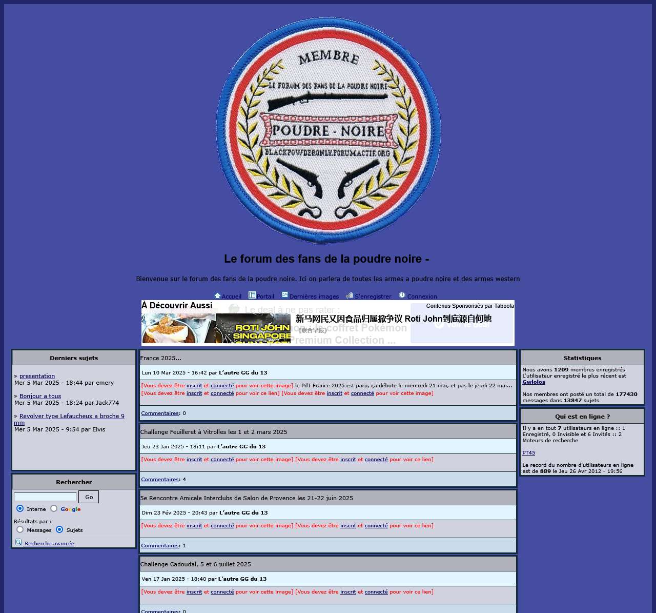 Le forum des fans de la poudre noire